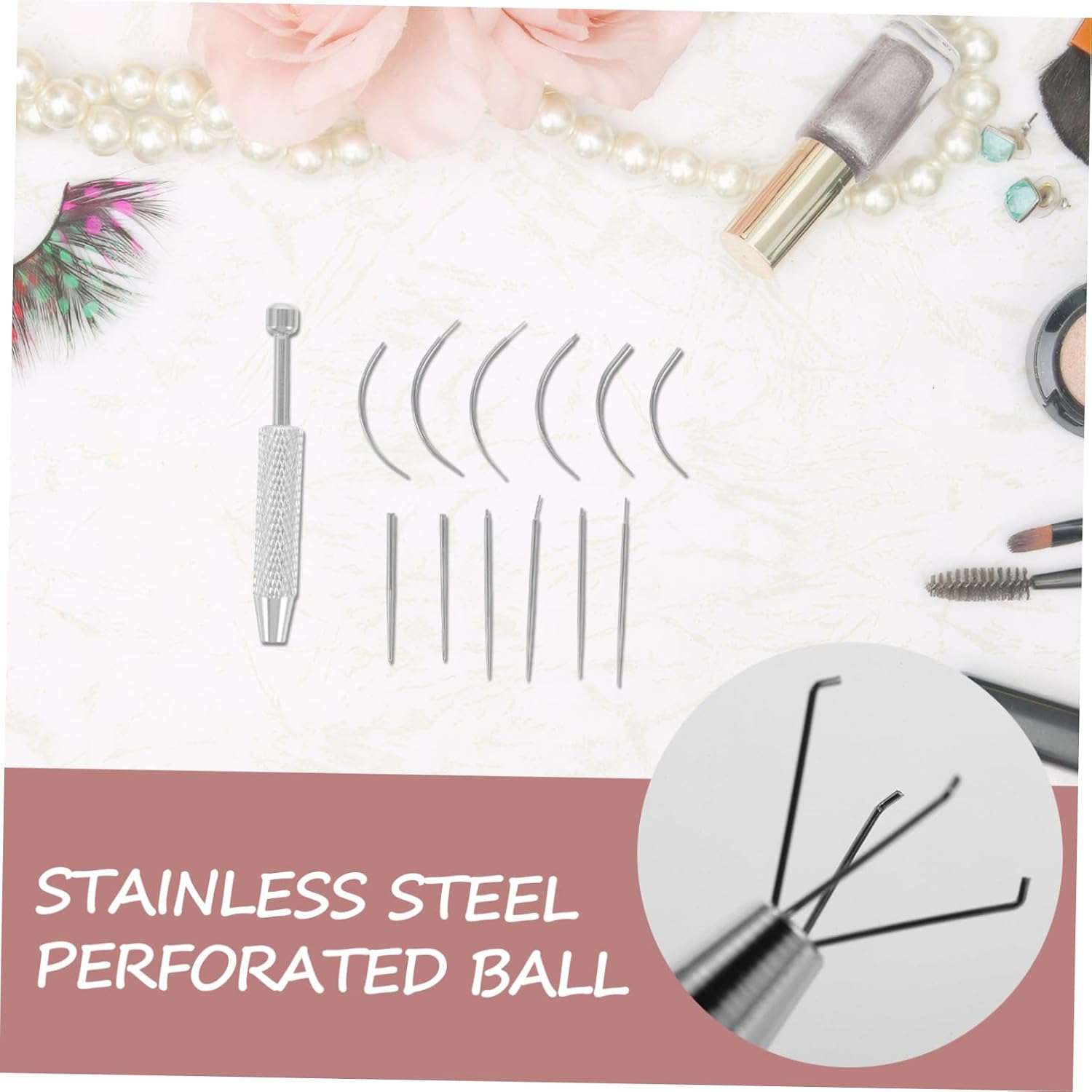 GALPADA Stainless Steel Piercing Taper Ball Grabber Tool with 16g 18g Threadless and Threaded Insertion Pins for Body Jewelry and Ear Piercing, Sturdy and Resistant to Deformation