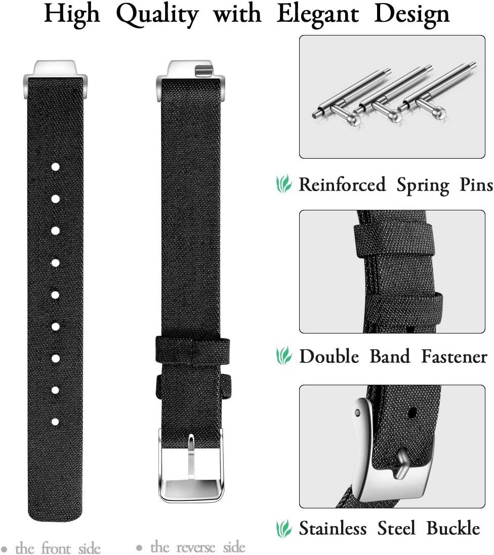 Maledan Compatible with Inspire 2 and Inspire HR and Inspire Bands for Women Men Small, Denim Black
