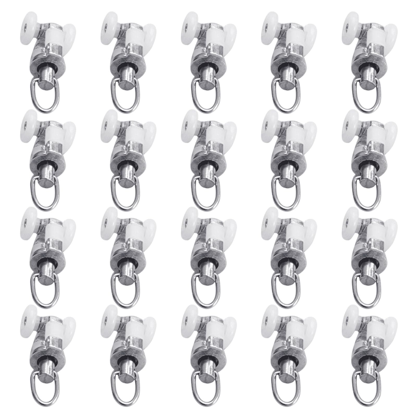 Msioytog Alloy Curved Whe 20Pcs Curtain Rollers Shower Curtain Gliders Aluminum/Smooth And Quiet Movement For Home Or Reduction Glides