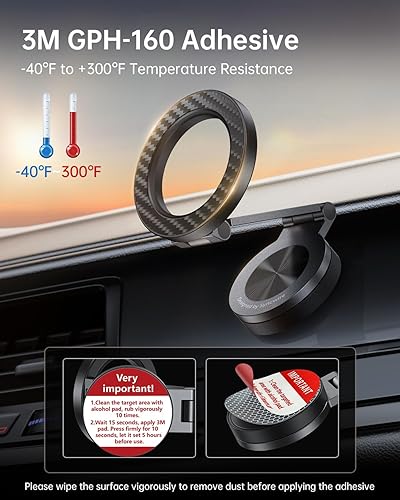 Miniatura 8 de SYNCWIRE Soporte magnético para teléfono MagSafe con rotación de 360 para automóvil, brazo de metal ajustable, soporte de teléfono magnético para