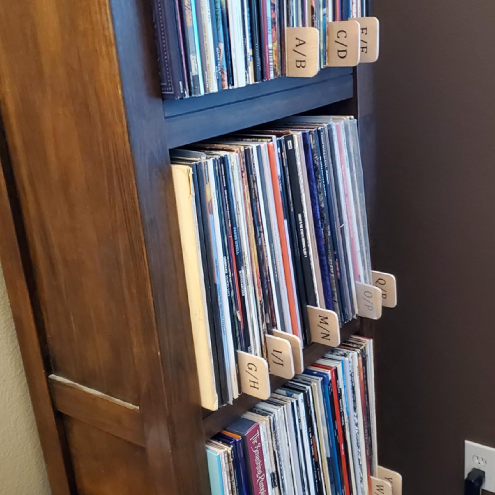Divisori per Dischi in Vinile 52 Pezzi, Divisori in Ordine Alfabetico dalla A alla Z, Dischi in Legno, Divisori per Etichette, per Album, CD, Libri, Scaffali, Classificazione di Archiviazione