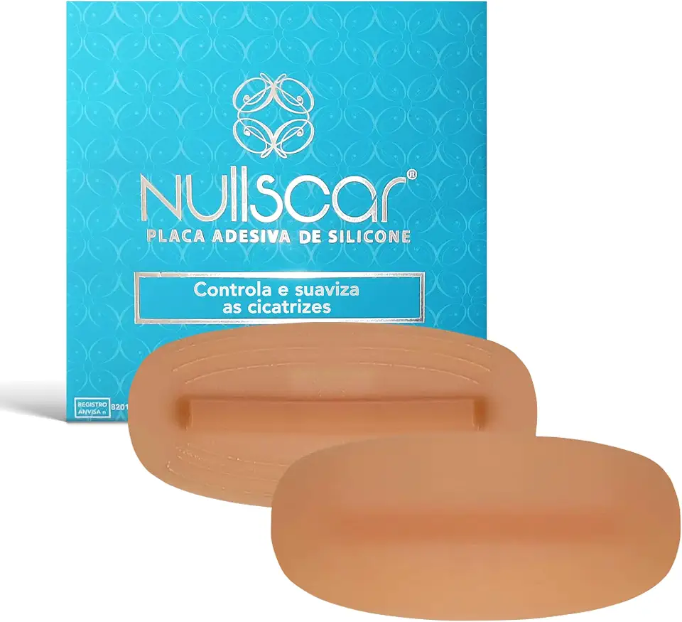Tape Slim Tab - Fita de Silicone NullScar para Pequenas Áreas – Adesivo com Óleo de Rosa Mosqueta e Vitamina E – Suporte Pós-Cirúrgico Reutilizável e Flexível – Bege/Nude