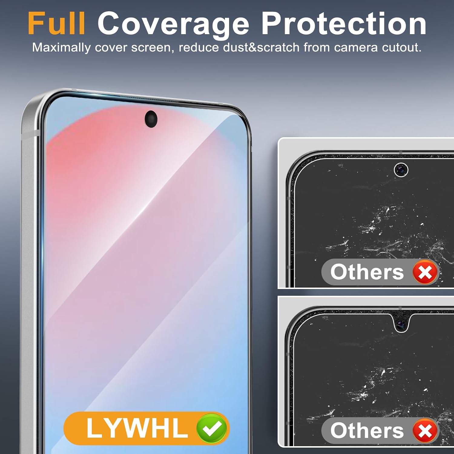 LYWHL 3 Pack for Samsung Galaxy S24 FE Screen Protector Tempered Glass with Alignment Frame, Sensitive Touch Fingerprint Unlock, Anti-Scratch Bubble Free Case Friendly Easy Install - Transparent image 5