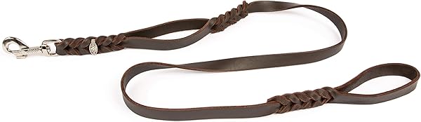 CopcoPet Lederleine mit 2 Handgriffen 1,50m