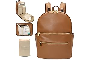 Mom Diaper Bag Backpack Leather with Extra 18 Pockets