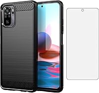 Vista 1 de Asuwish Funda de teléfono para Xiaomi Redmi Note 10 5G con cubierta protectora de pantalla de vidrio templado y accesorios para celda delgada TPU