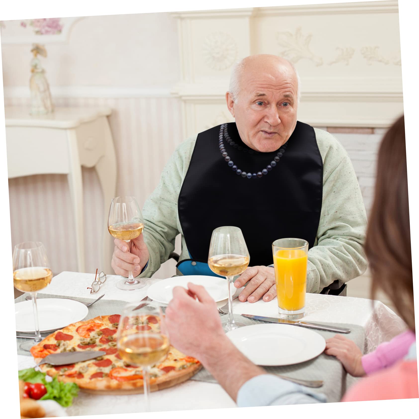 Bavaglini in Tessuto Leggeri E Traspiranti Bavaglini Lavabili Per Adulti Per Anziani Per Mangiare in Tessuto Riutilizzabili Con Stampa A Collana
