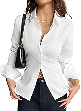 Aahwan Women Polyester Modern Fit Solid Front Button Long Sleeve Casual Shirt