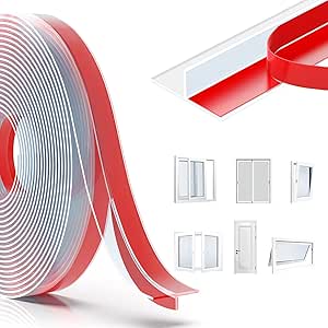 Elvone T-Shaped Door Draft Stopper, 1.97 in x 20 Ft Silicone... Elvone T-Shaped Door Draft Stopper, 1.97 in x 20 Ft Silicone...