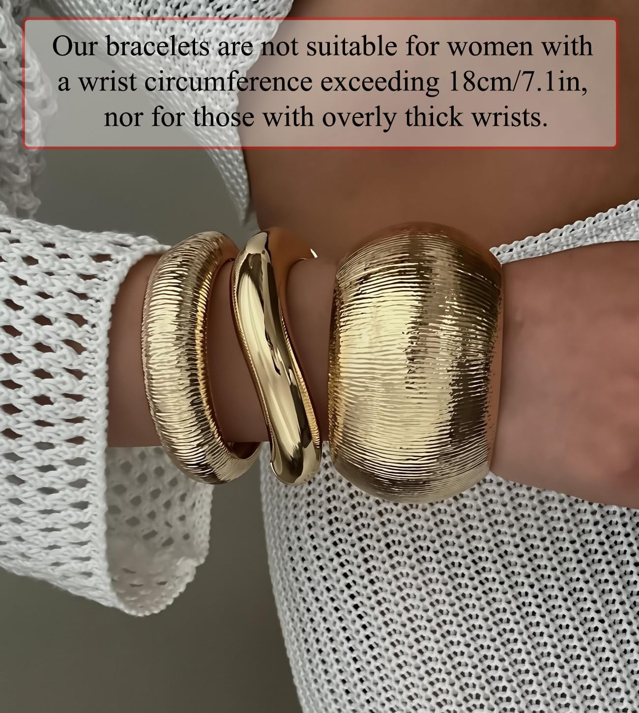 SAMOCO 3Pcs Chunky Gold Bangle Bracelets for Women Trendy Wide Wrist Cuff Bracelets Stack Statement Bangle Fashion Gifts - Image 2