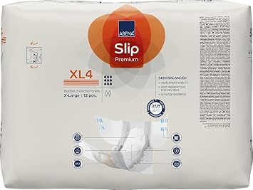 ABENA Slip Premium All-In-One Incontinence Pads For Men & Women, Eco-Labelled - XL 4, 110-170cm Waist, 4000ml Absorbency, 12PK