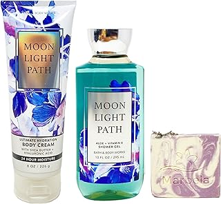 Bath & Body Works Moonlight Path Body Cream and Body Wash Duo Set with a Lavender Dream Bar Soap - Full Size