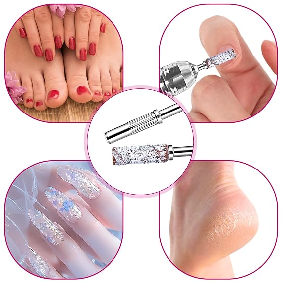 6 Pcs Mandrel Nail Drill Bits, 3.1 MM Mini 3/32 Shank, Mandrel Bits for Small Sanding Bands, Acrylic Nails Manicure Pedicure Tool