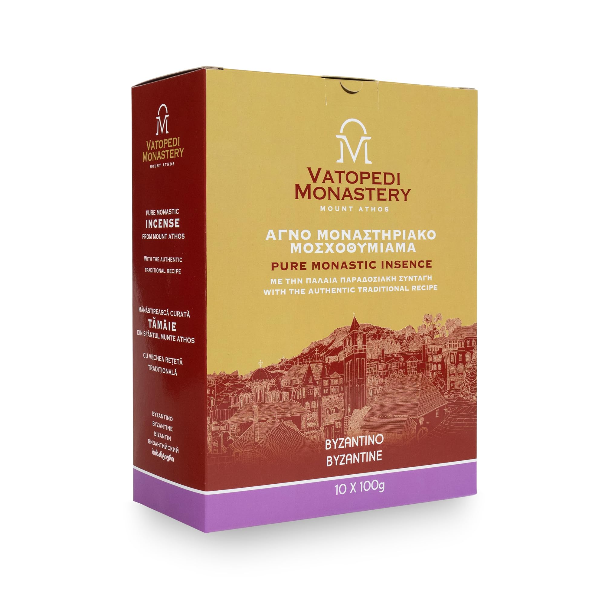 Incenso monastico puro dal Monte Athos con l'autentica ricetta tradizionale 10 x 100gr (bizantino)