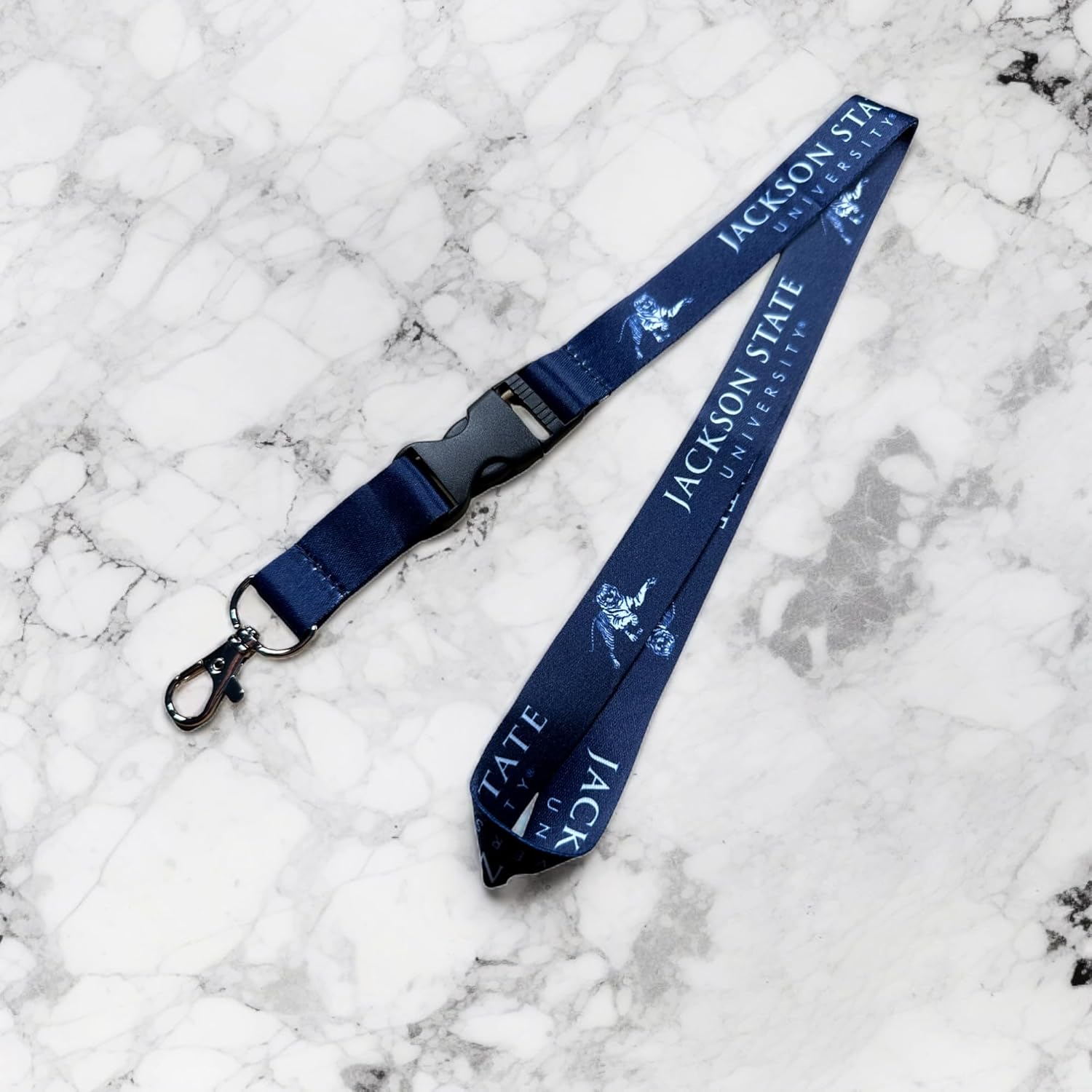 Desert Cactus Jackson State University Lanyard Tigers Car Keys ID Badge Holder Keychain Detachable Breakaway Snap Buckle (Blue)