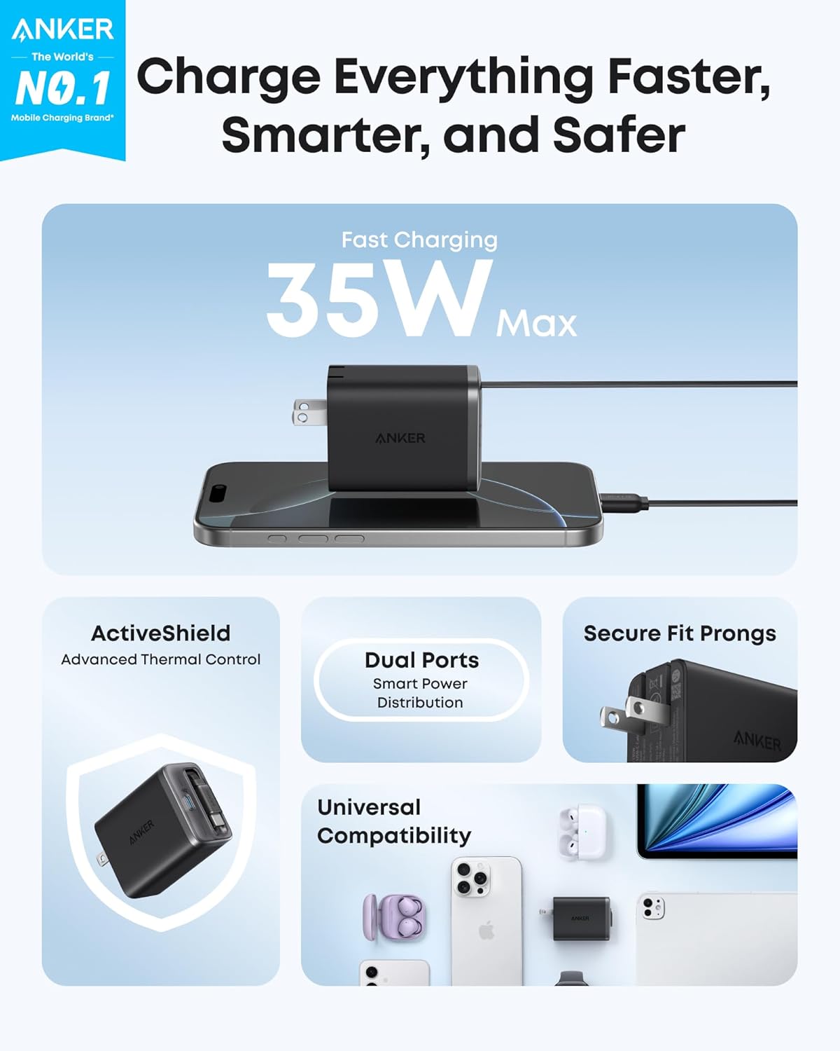 Anker Nano USB C Cable & Wall Charger (Bundle)