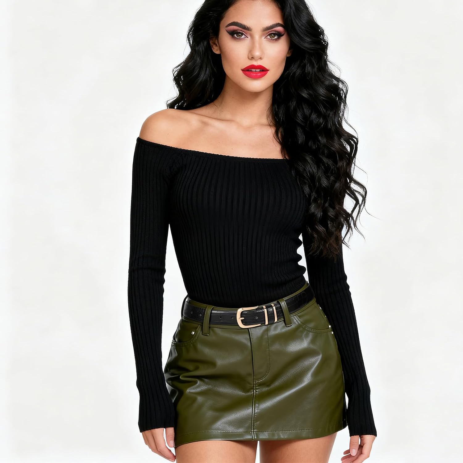 Women Leather Belts for Jeans Pants Fashion Gold/Silver Buckle Ladies Dress Waist Belt Crocodile Grain - Image 5