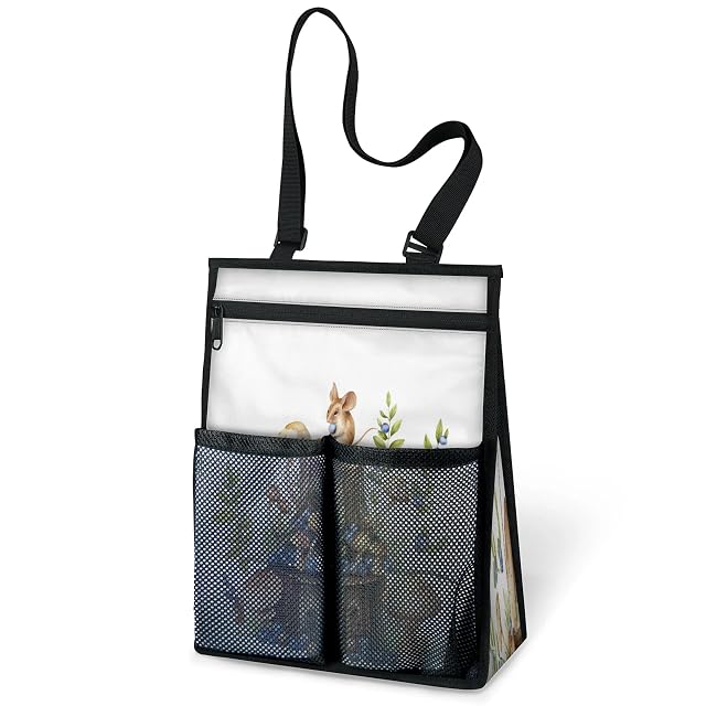 Ourtheme Animals Mouse Portable Shower Bag for Travel Gym Camp Beach Tote Shower Caddy Bags Hanging Toiletry Organizer