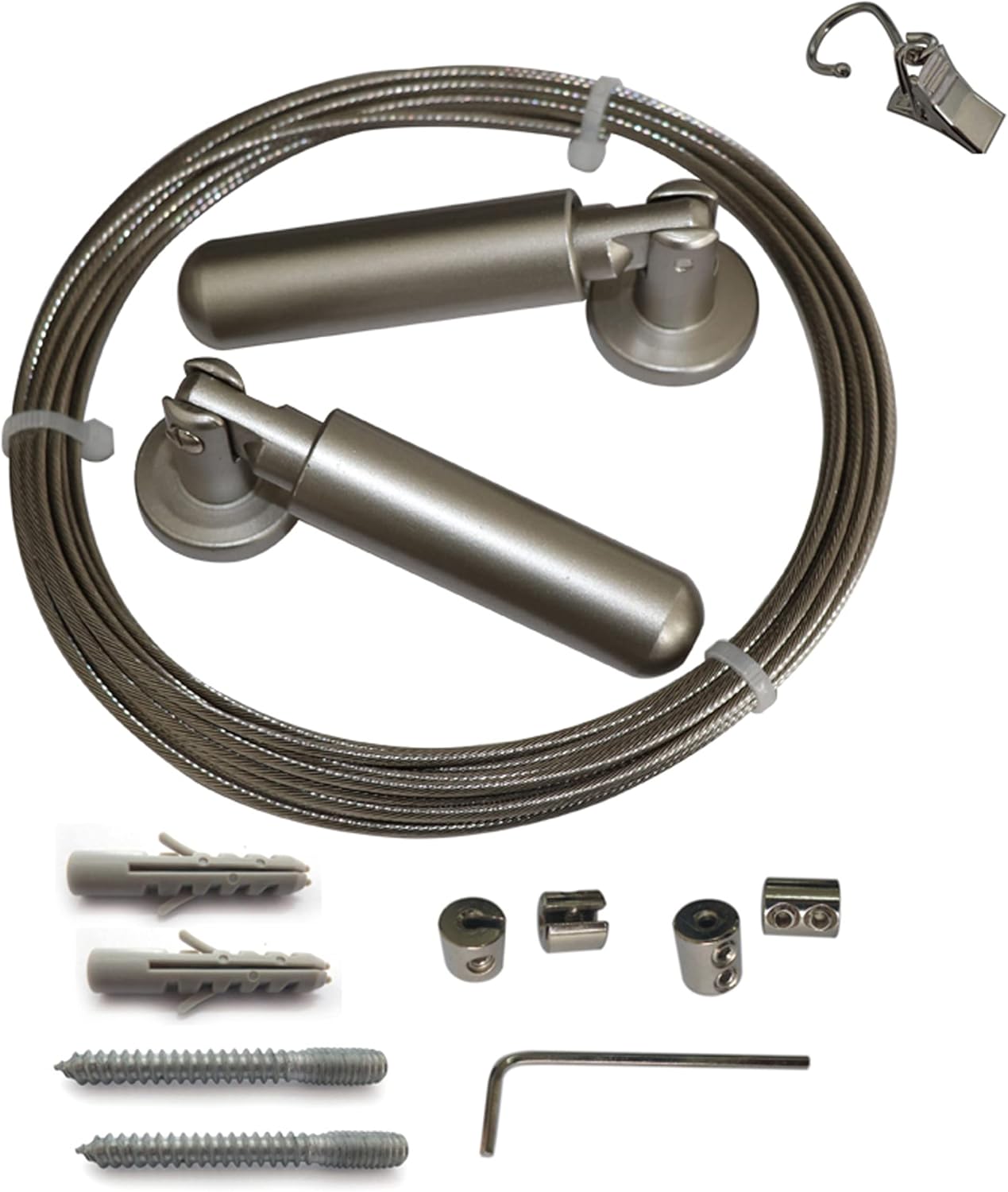 Refila Wall Mount Curtain Wire Rod Set for Art Display with