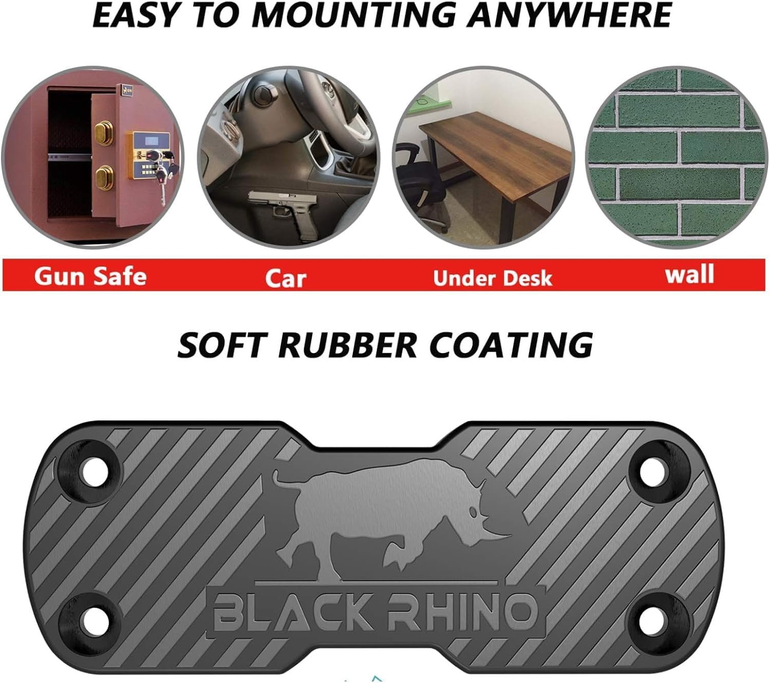 Gun Magnet for Vehicle - Magnetic Quick to use Holder for Rifle, Handgun, Shotgun, Pistol up to 49lbs - Tactical Car Holster & Mount for Home, Desk, Truck Accessories for Men