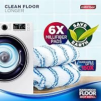 Vista 4 de Recambios de trapeador de microfibra de 15 x 8 pulgadas, paquete de 6 unidades (bomba no incluida)