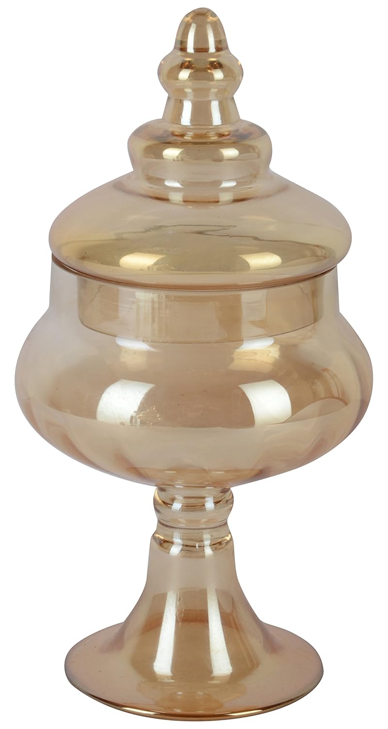 Buy The Décor Kart Glass Buffet Jar, 1.1 Liter, Gold Online at Low