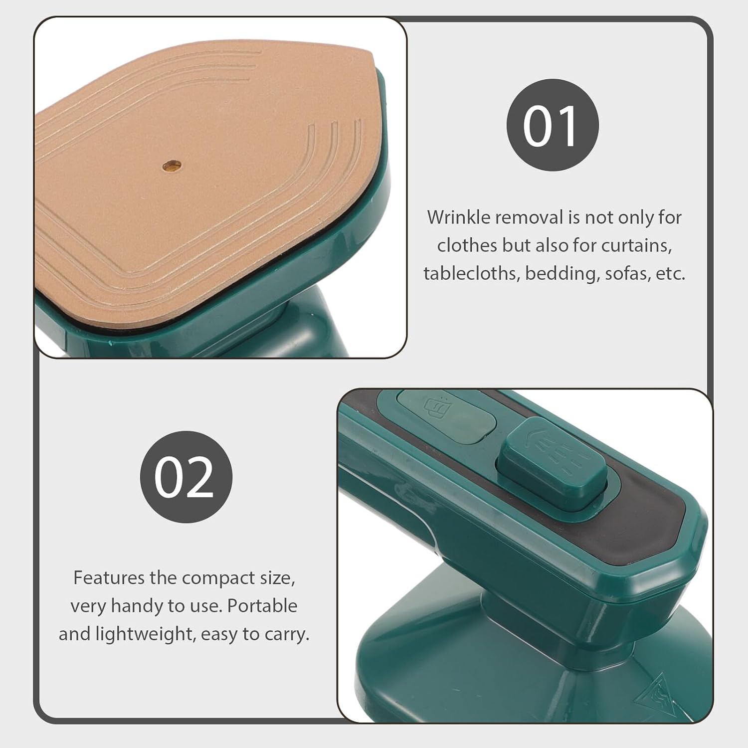 Portable Handheld Ironing Machine Electric Steamer for Clothes with Leak-resistant Steam Efficient Wrinkle Removal Compact Garment Steamer for Home Use Standard Plug Green
