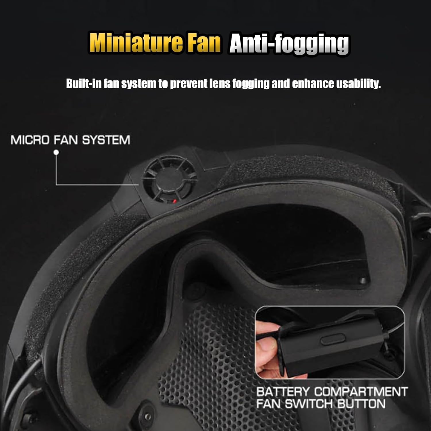 Airsoft Full Face Mask, with Fan System Detachable Goggles, Tactical Full Face Protective ForPaintball Hunting Outdoor Activities
