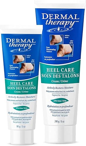 Dermal Therapy Crema para el cuidado del talón tratamiento hidratante que repara y cura talones y pies secos, ásperos y agrietados 25% de urea y 6%