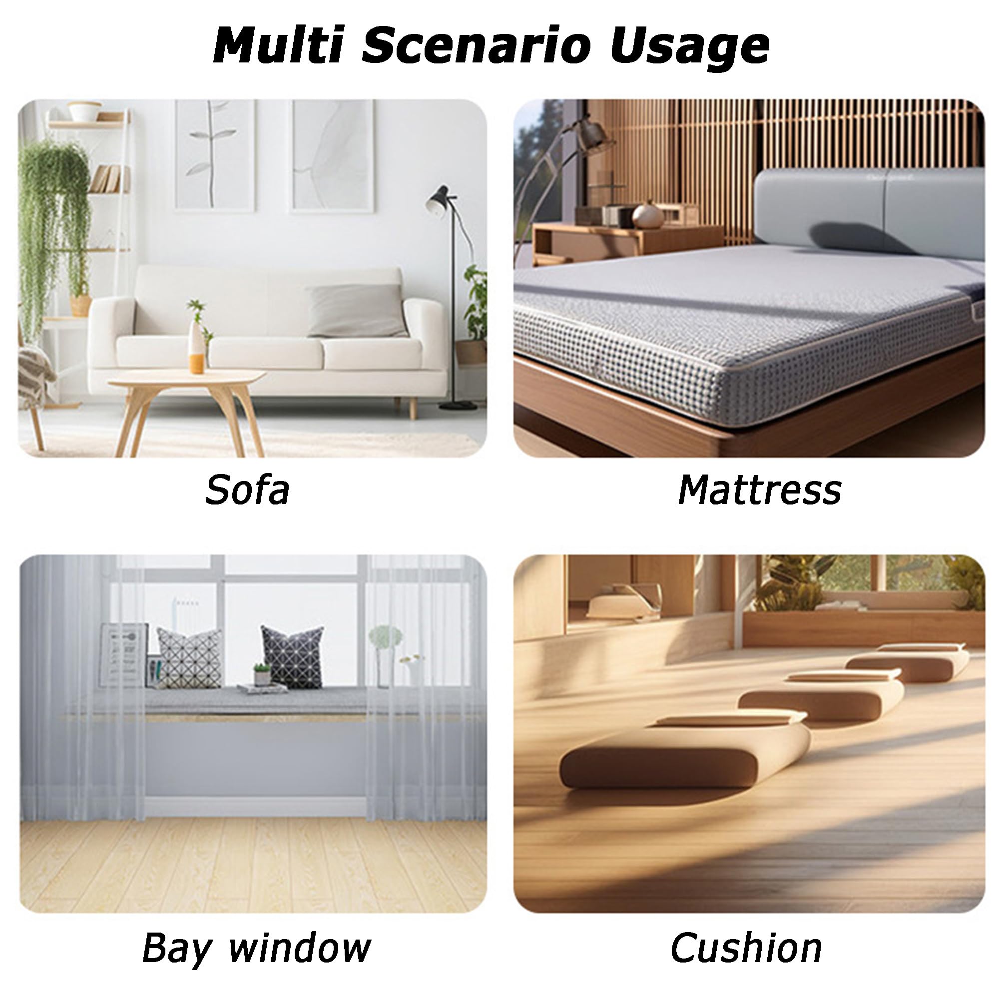 Materasso in schiuma ad alta densità, 100 x 40 cm, spessore 8 cm, ideale per camper, cucce per cani, panchine da giardino, cuscini per divano, uso interno/esterno, imbottitura di ricambio bianca