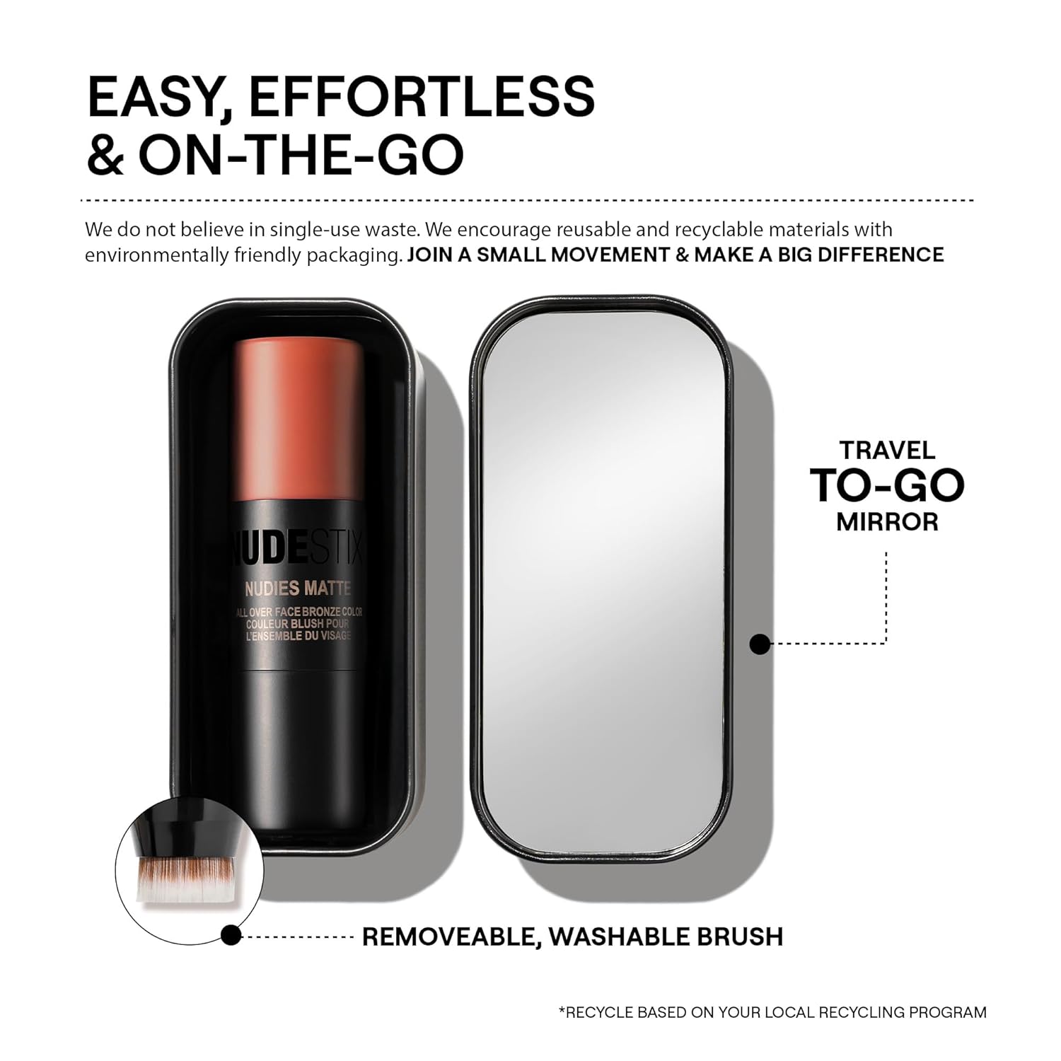 Nudestix Nudies Bronze All Over Matte Bronzing Stick – 3-in-1 Cream Bronzer for Cheeks, Eyes & Lips with Built-In Brush | Natural Contour & Sun-Kissed Glow - Image 10