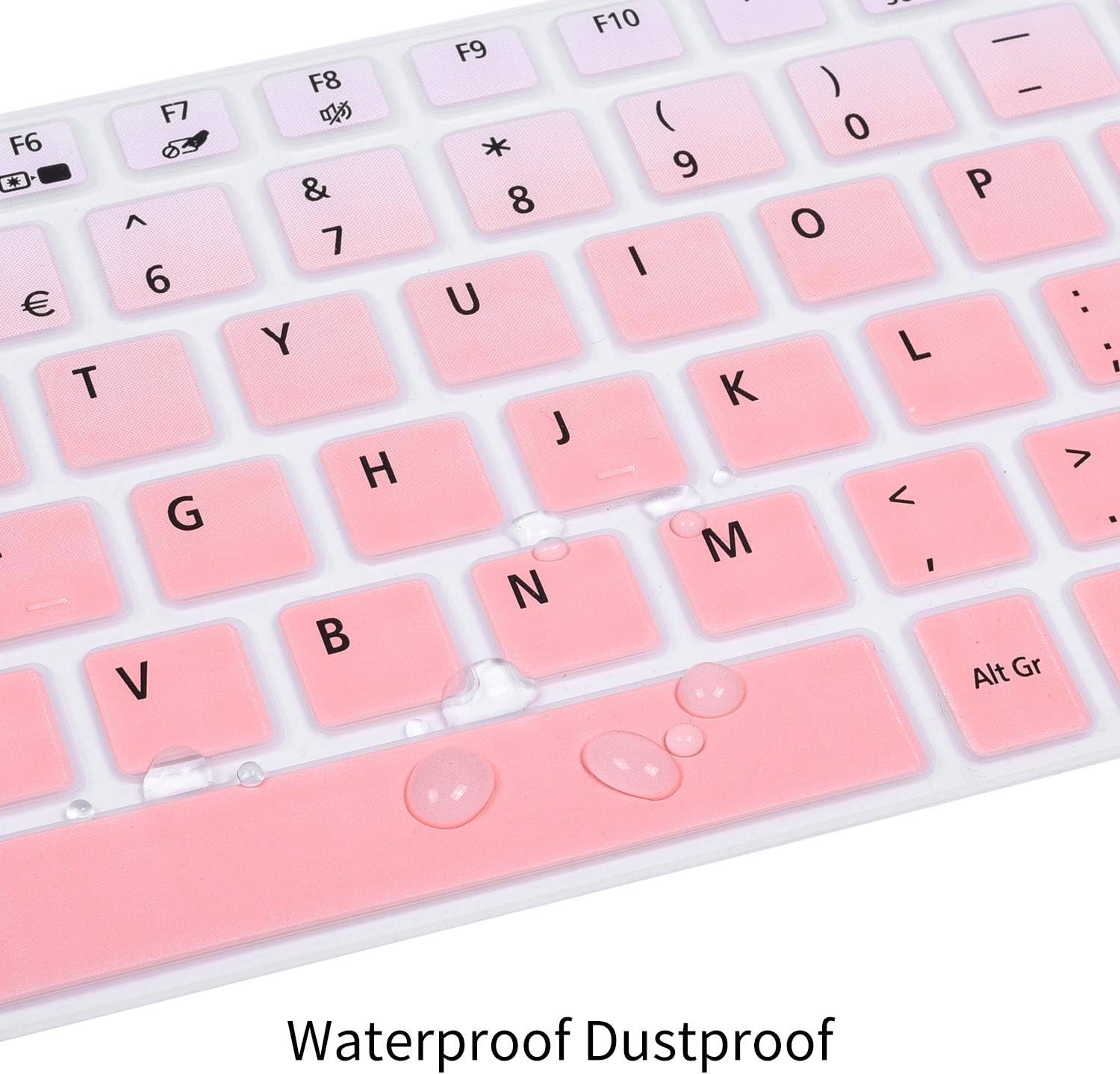 Keyboard Cover for Acer Aspire E15 E5-576 576G E5-575 E5-573G ES15 ES1-572/Aspire E 17 E5-772G /Aspire V15 VN7-592G/V17 VN7-792G/F15 F5-571 F5-573G/Aspire A315 A515-51 A515-51G A517 A715, Ombre Pink