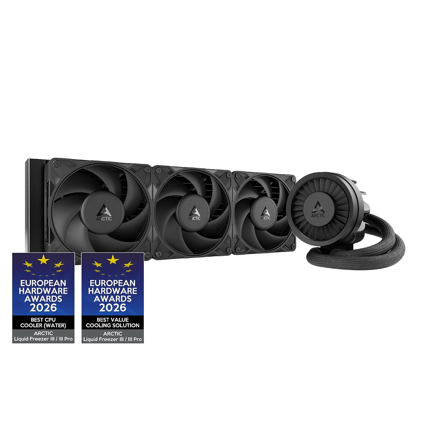 ARCTIC Liquid Freezer III Pro 360 - Chłodnica Procesora AIO 3 x 120 mm Chłodzenie Wodne Grzejnik 38 mm Pompa PWM Wentylator VRM AMD AM5 AM4 Intel LGA1851 1700 Rama Kontaktowa - Czarny