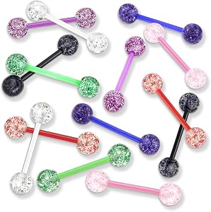 Paula & Fritz® - Gioiello per piercing lingua, in plastica Bioflex ...