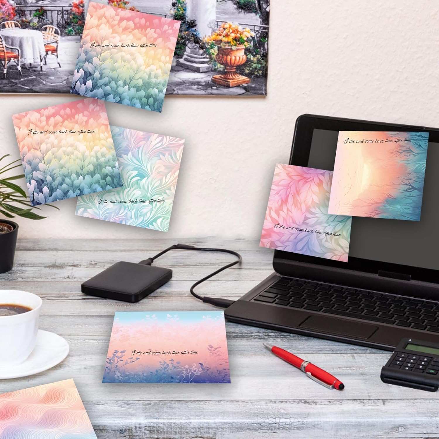 9 Dreamy Pastel Gradient Sticky Notes - Self-Adhesive Note Pads & Memo Notes for School, Office, Home Supplies - Students & Teachers Gift image 4
