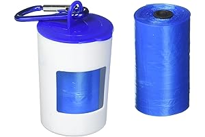 52113 Dog Waste Pick Up Bag Portable Small Dispenser with Clip and Bonus Roll