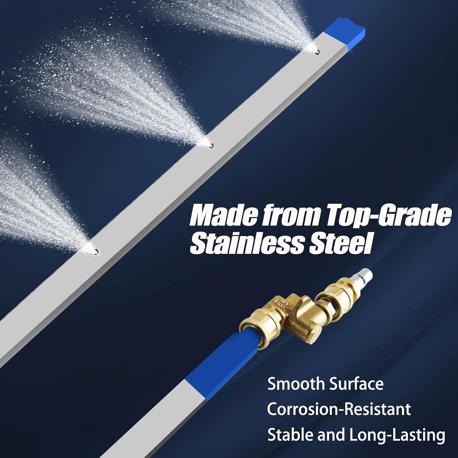 43" Radiator Cleaning Wand - Ryansunoro 2800 PSI Radiator Cleaner Wand & Radiator Flush Tool, 5-hole Design with 1/4 in Quick Coupler Fits Household Cars, Trucks, RV Radiators