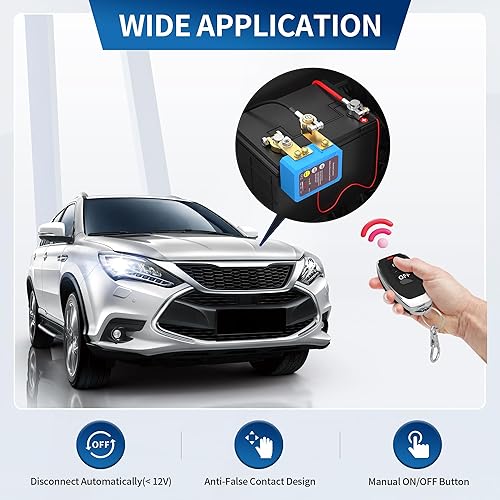 Miniatura 18 de Interruptor de apagado 12V 240A Interruptor de desconexión de batería remoto Interruptor de apagado automático Interruptor de control remoto