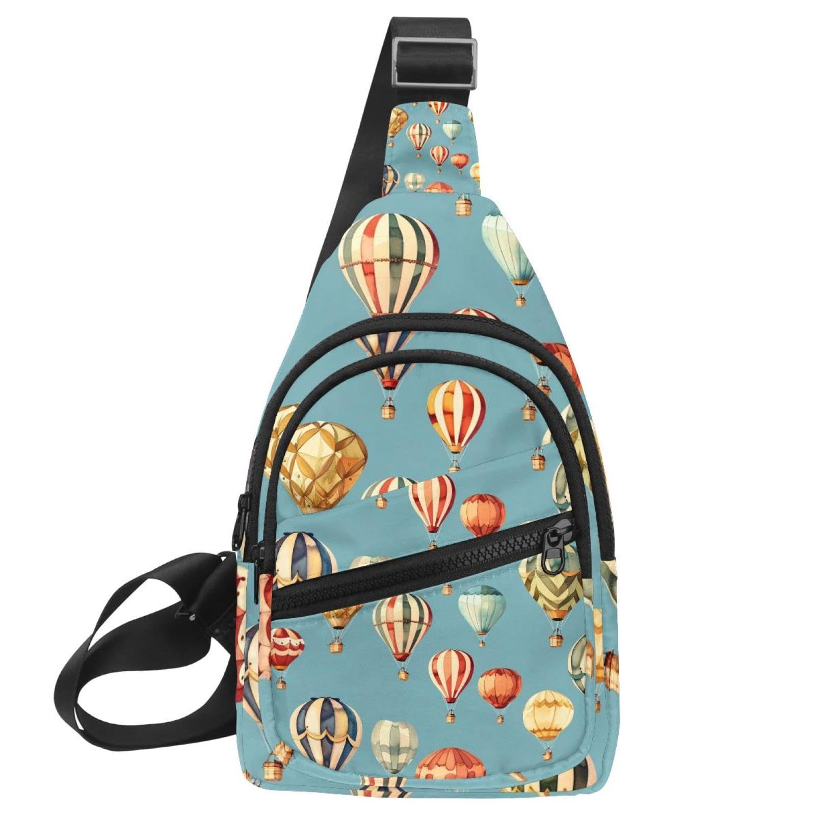 Mochila cruzada multicolor ajustable con diseño original de globo aerostático 7