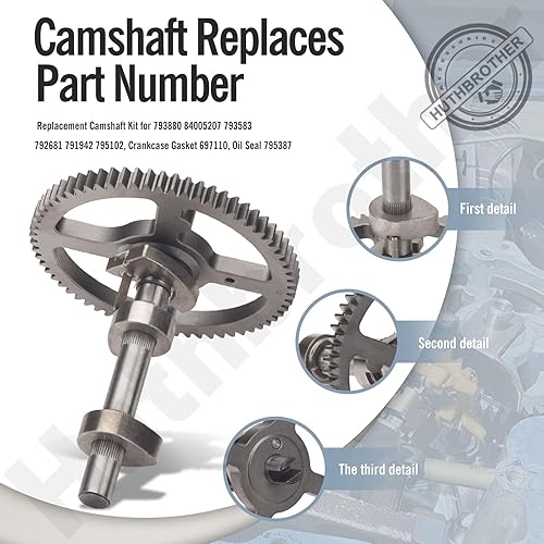Miniatura 6 de 84005207 793880 Árbol de levas - para B&S 793880 793583 792681 791942 795102 Kit de reemplazo de levas con anillo de sello de aceite 795387 y juntas