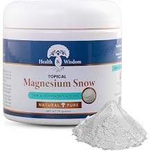 Health and Wisdom Magnesium Snow - Fine Magnesium Carbonate Powder for Face, Body and Oral Care - Enhanced Absorption to Tone, Smooth, and Tighten Skin - 2.65 oz