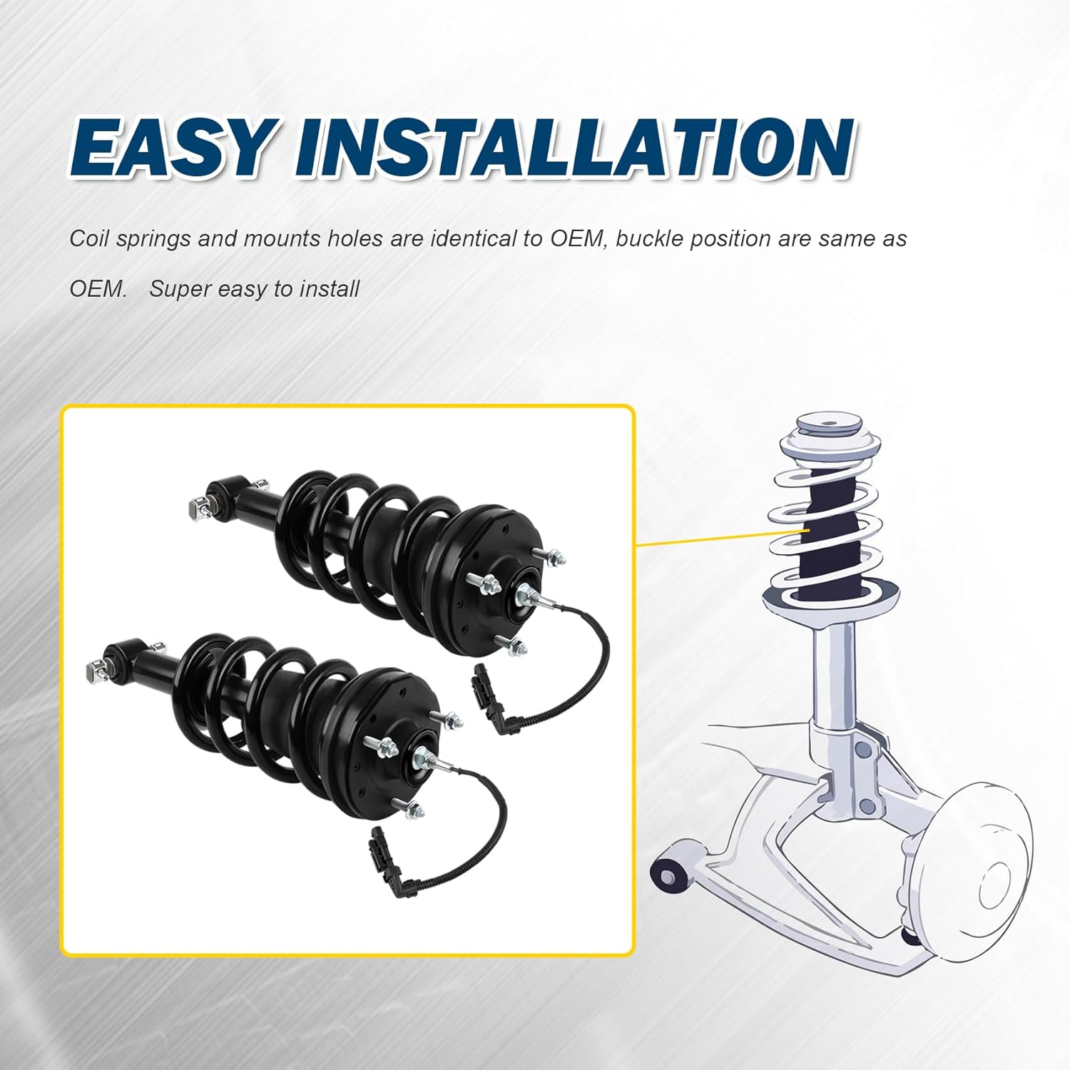 949-730 Front Struts Assembly Compatible with 2015-2022 Cadillac Escalade Tahoe Suburban Silverado GMC Sierra 1500 Yukon Front Strut Assembly 84176631 84977478