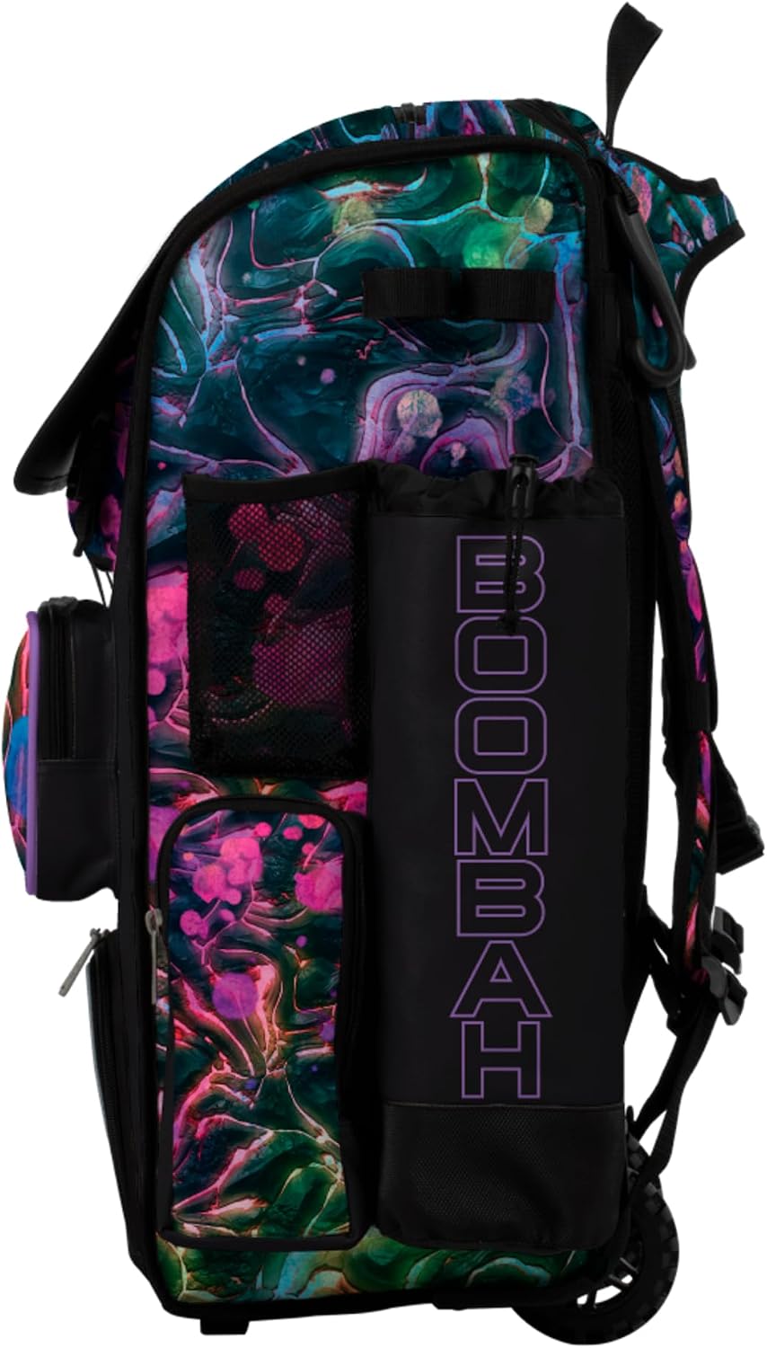 Boombah Superpack Hybrid Rolling Bat Bag - Wheeled & Backpack Version - Obsidian Multi