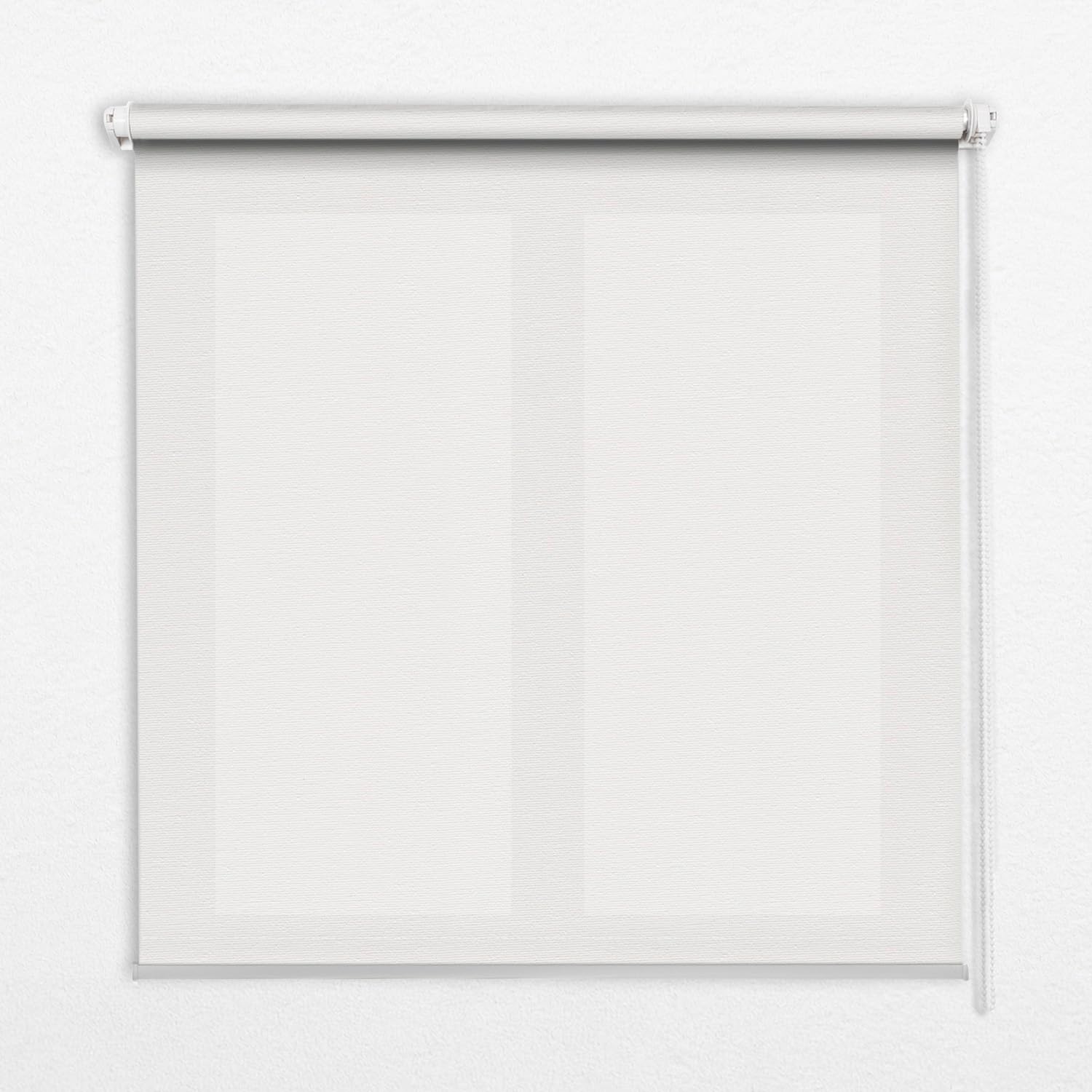 Store enrouleur perméable Tulup 50x50cm blanc avec fixation facile sans aucun perçage