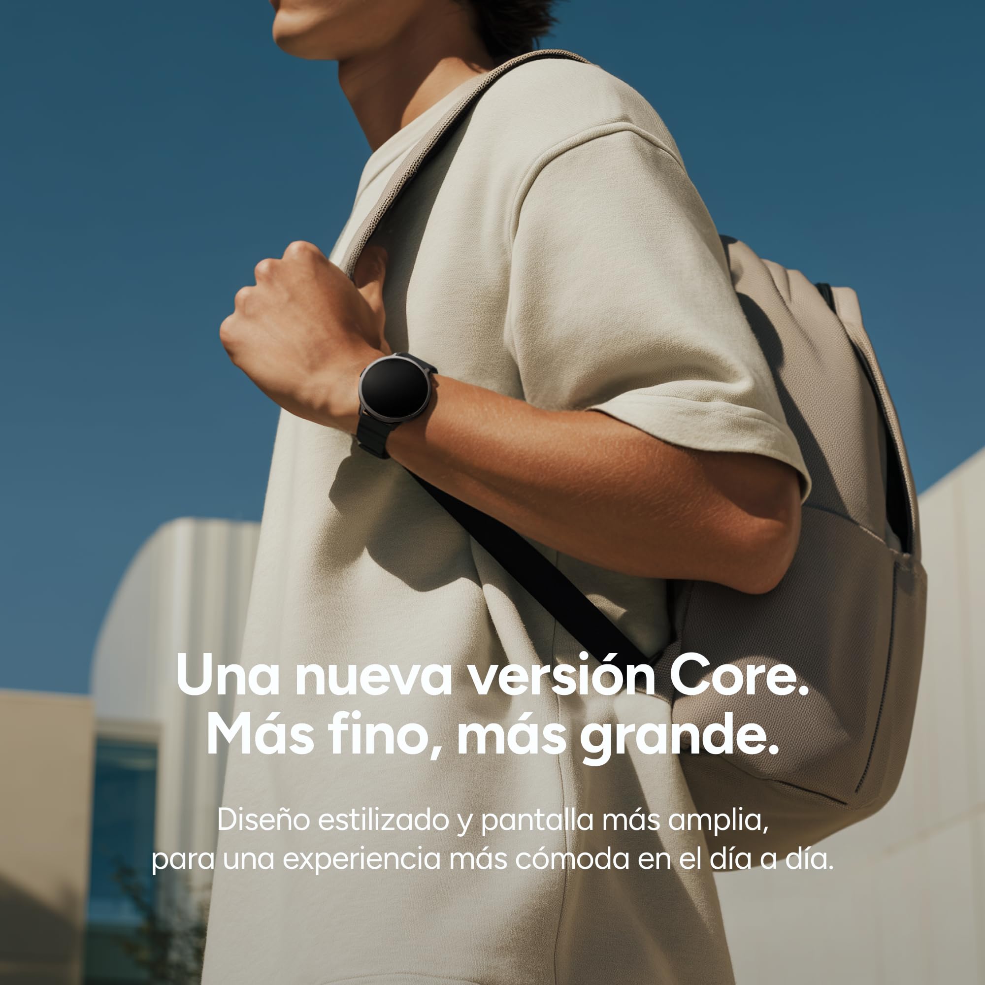 KSIX Smartwatch Core 3 MAX Go - Reloj Inteligente Hombre Pantalla AMOLED 1.73", Diseño Ultra Fino, Llamadas, Correa Silicona Magnética, IP68, Compatible con iPhone®, Android® y Samsung® - Negro