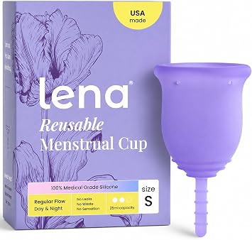 Lena Menstrual Cup - Soft Reusable Period Cups for Women - Small, Purple