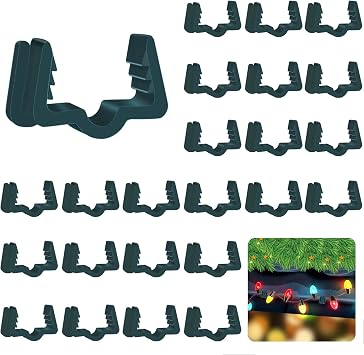 Christmas Light Hanger Clips Fascia Board Light Clips Plastic Holiday Deck Banister Hanger for Christmas Fascia Board Roof Gutter Fence Eave Decoration, Green 100 PCS, 7/8"