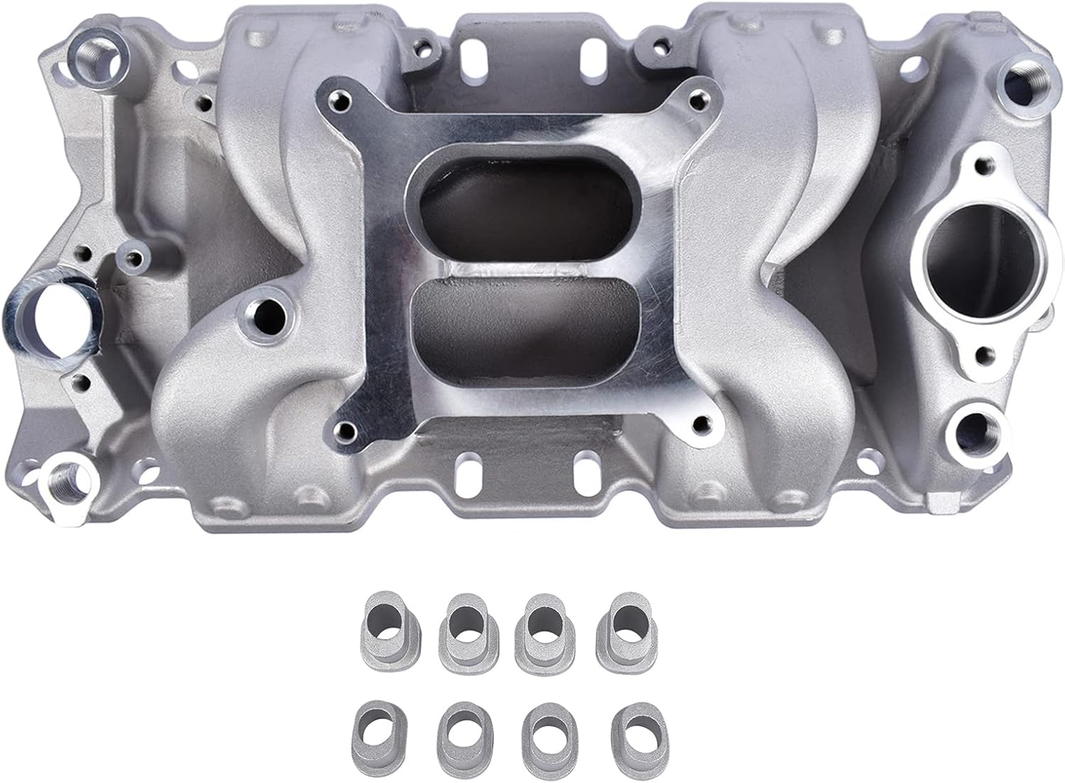 Aluminum Dual Plane Air Gap Intake Manifold Replacement for SBC Chevy 350 Small Block 22026 82026 52026