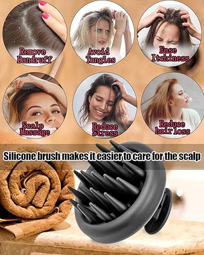 Miniatura 3 de Cepillo de champú masajeador de cuero cabelludo para el crecimiento del cabello, cepillo para el cuidado de la cabeza, limpiador de cuero cabelludo