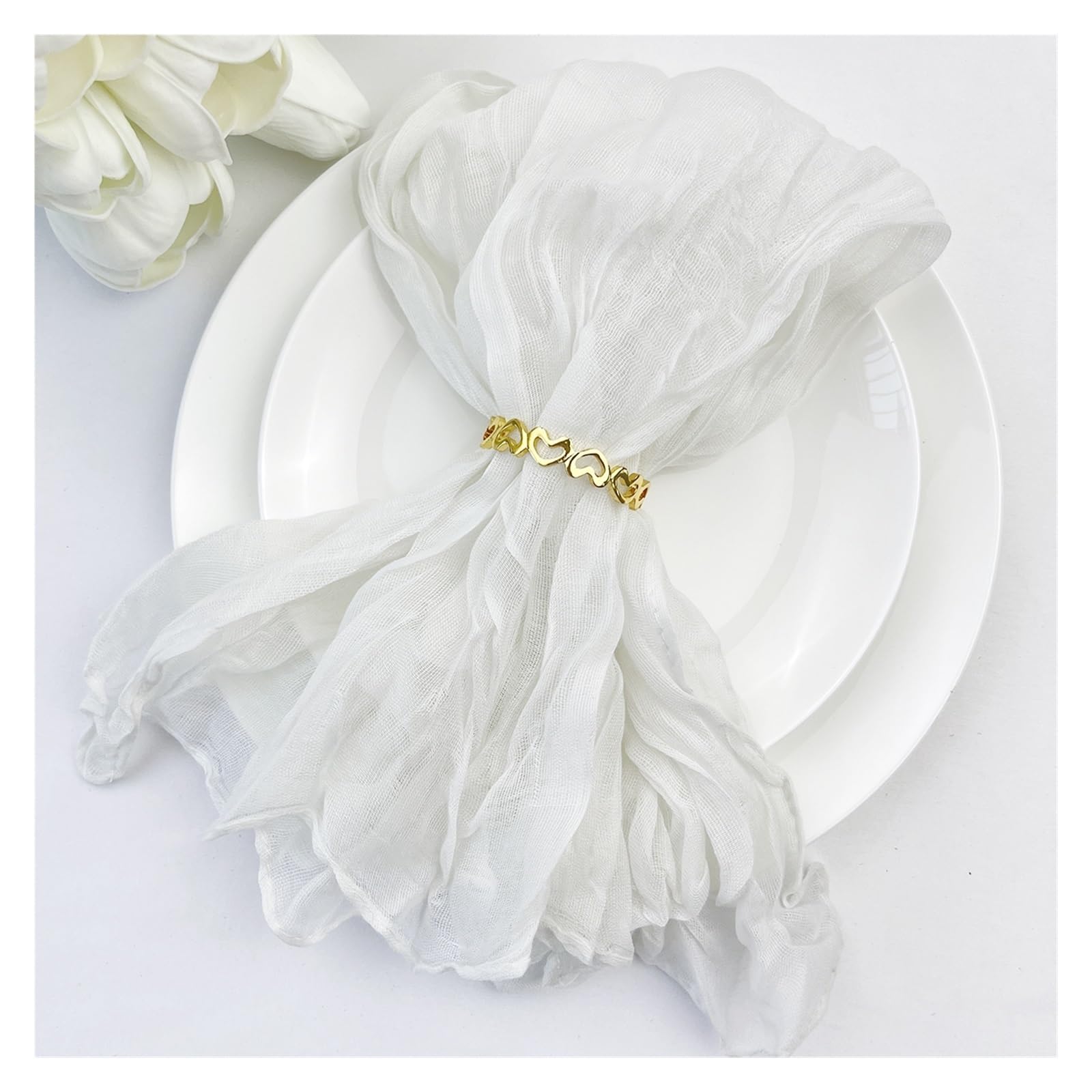 Cotton Cloth Napkins Gauze, 4 Pcs Multicolor Cheesecloth Napkins(4pcs White)